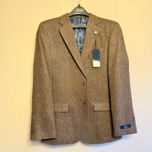 NWT 38R Nautica Bradford Brown Herringbone Jacket